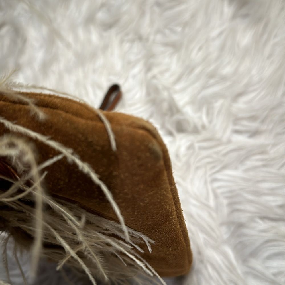 Patricia Nash Tan Suede and Leather Cassini Feather and Studded Wristlet - Picture 8 of 14